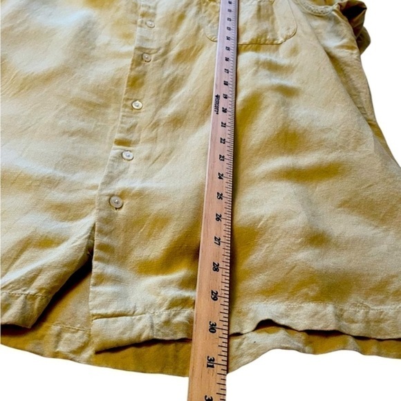 Mens Linen Blend Button Up-Collared-Shirt Sleeved Shirt - Size 2XT - Picture 6 of 9